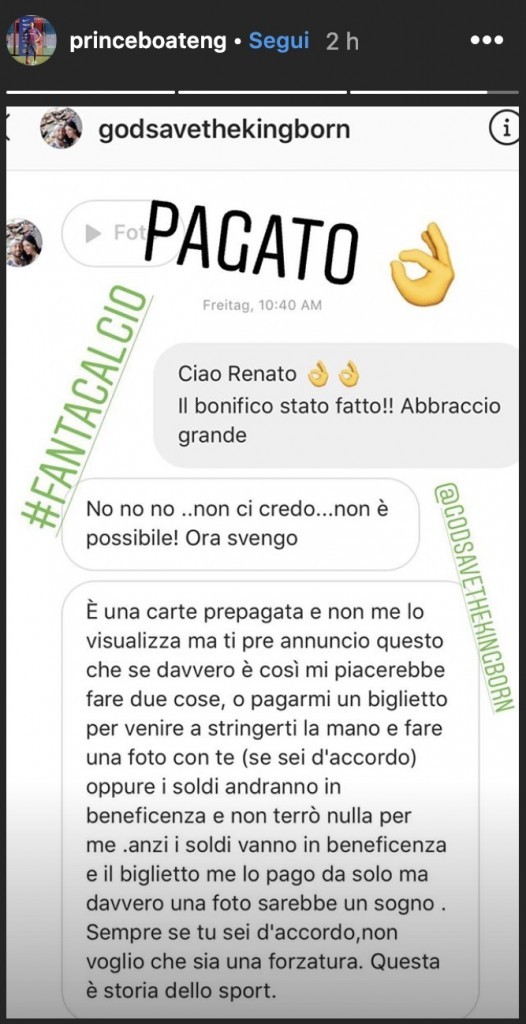 Boateng fantallenatore rimborsato