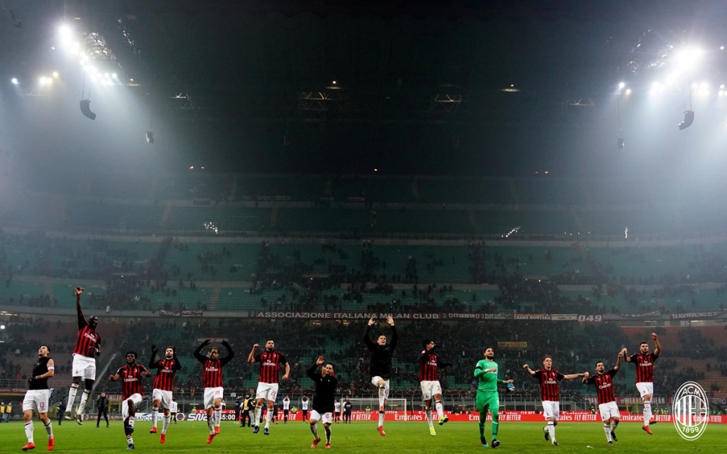 Esultanza San Siro Milan-Cagliari