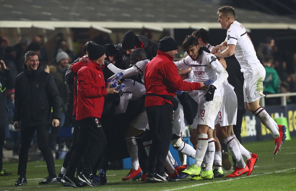 Il Milan festeggia un gol, Getty Images