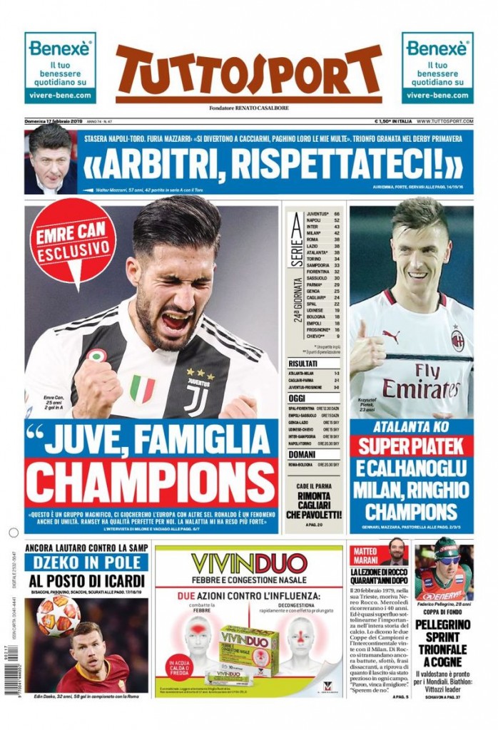 Tuttosport 17 febbraio 2019