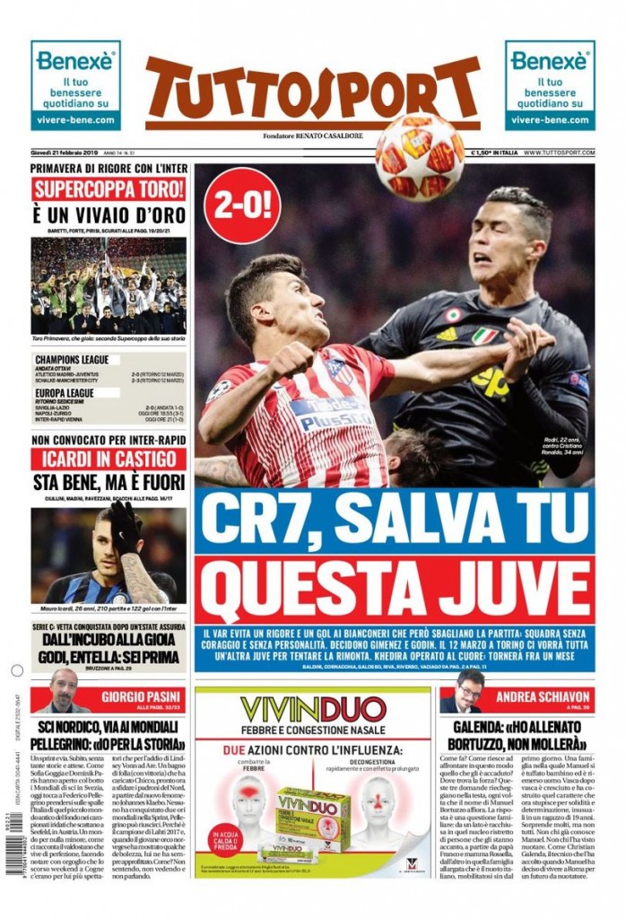 Tuttosport 21 febbraio 2019