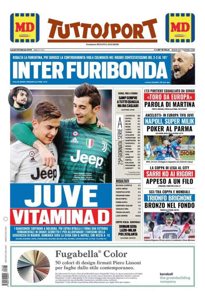 Tuttosport 25 febbraio
