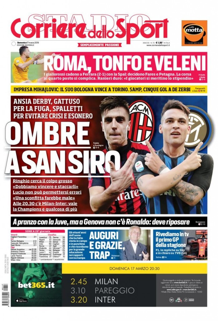 Corriere dello sport 17 marzo 2019