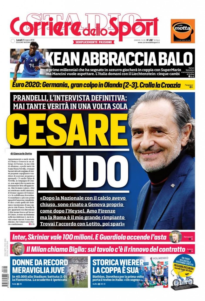 Corriere dello sport 25 marzo 2019