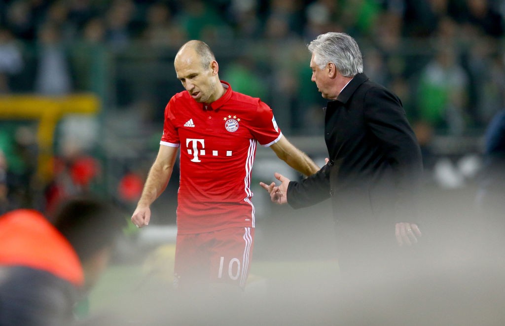 Arjen Robben e Carlo Ancelotti