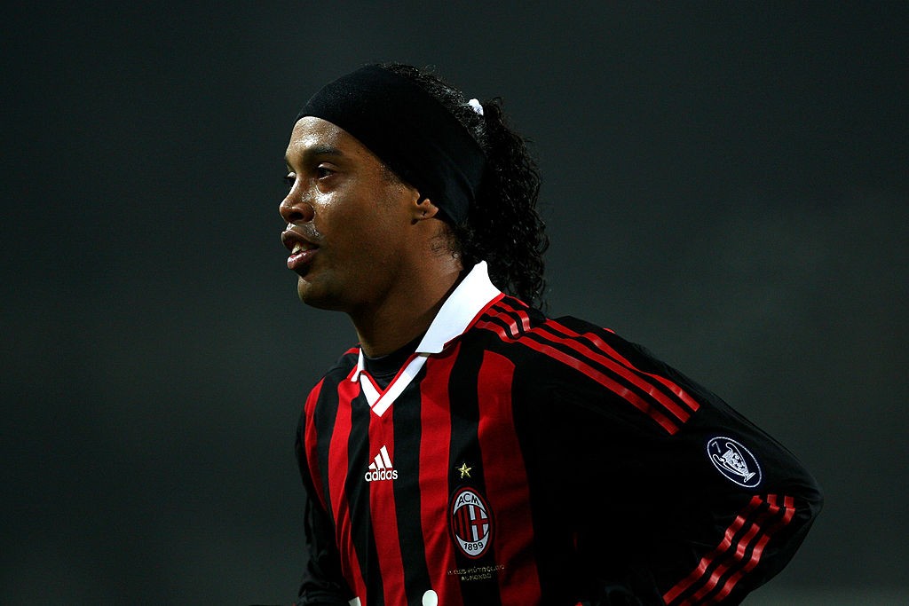 Ronaldinho dopo la doppietta alla Juventus