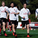 Il Milan in allenamento a Milanello