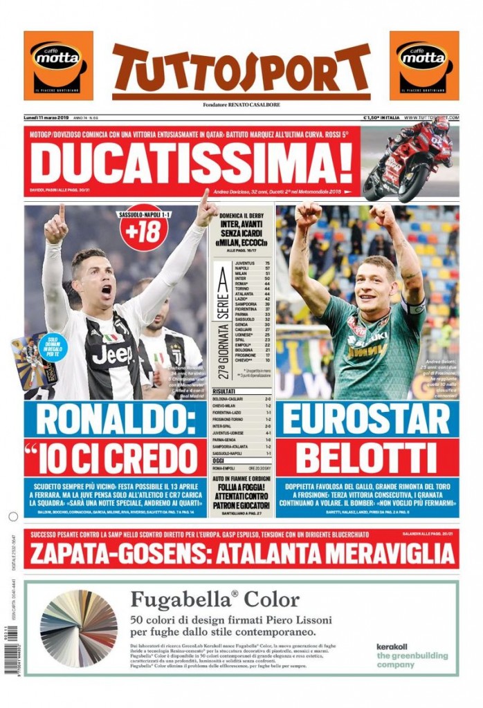 Tuttosport 11 marzo 2019