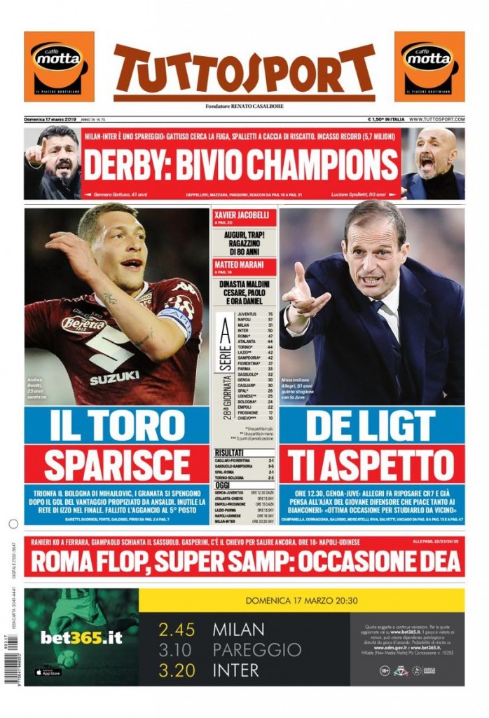 Tuttosport 17 marzo 2019