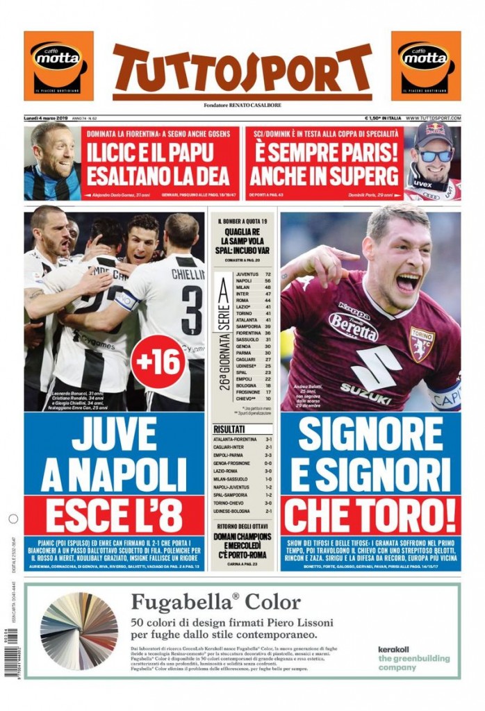 Tuttosport 4 marzo 2019