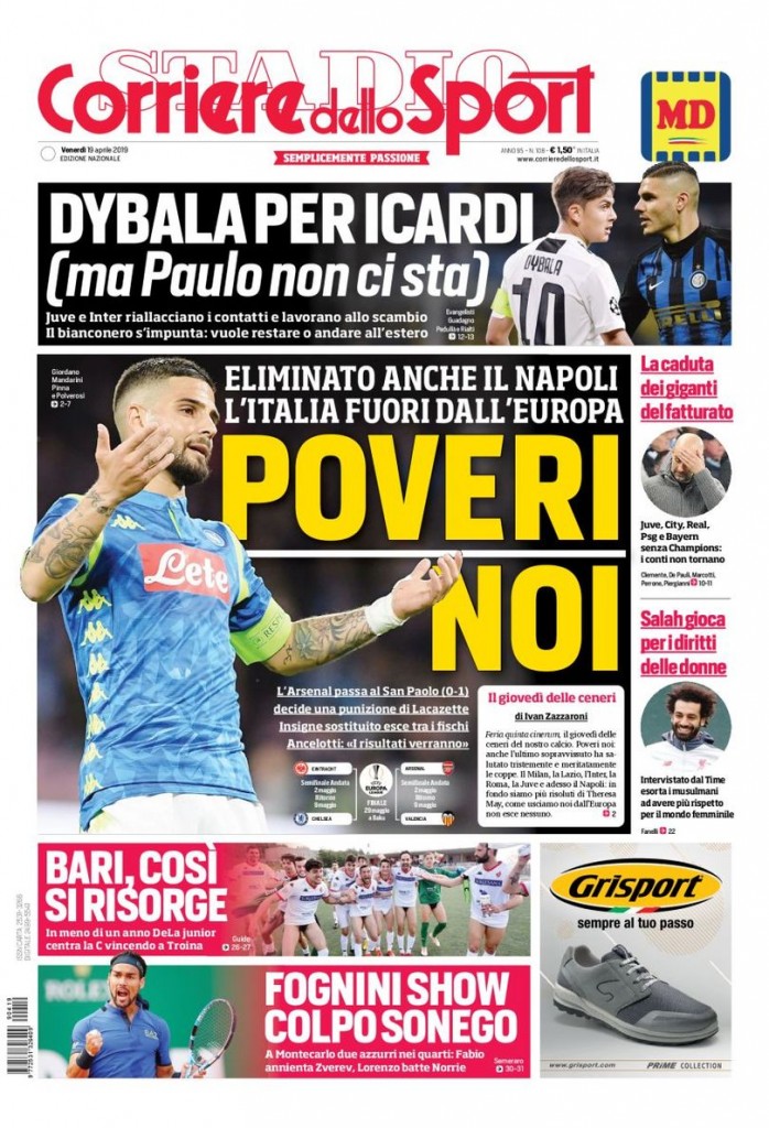 Corriere dello sport 19 aprile 2019