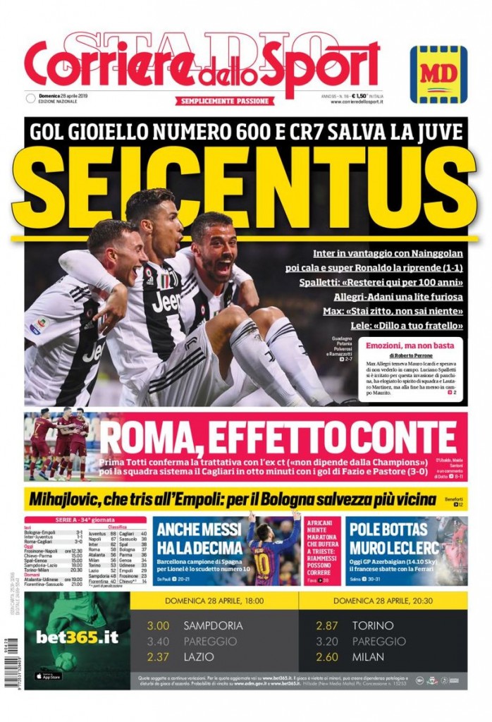 Corriere dello Sport 28 aprile 2019
