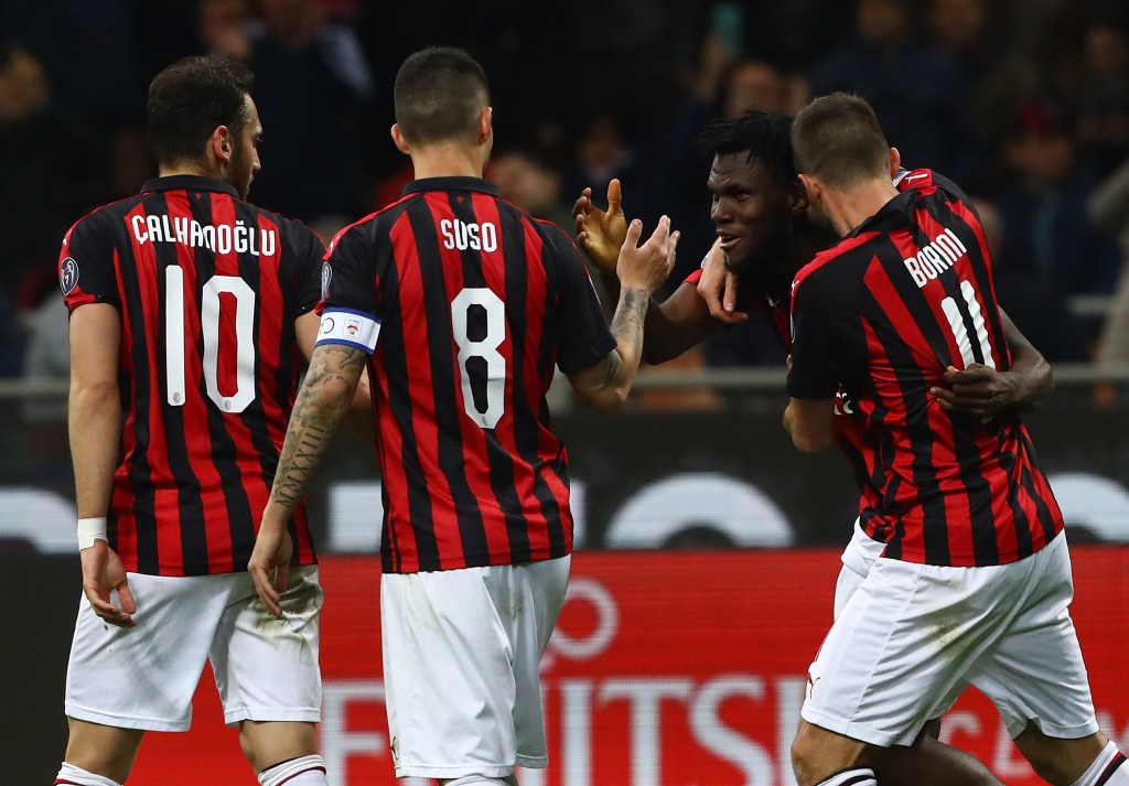 L'esultanza del Milan contro la Lazio, Getty Images