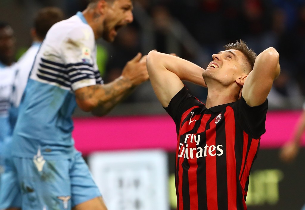 Krzysztof Piatek in Milan-Lazio, Getty Images