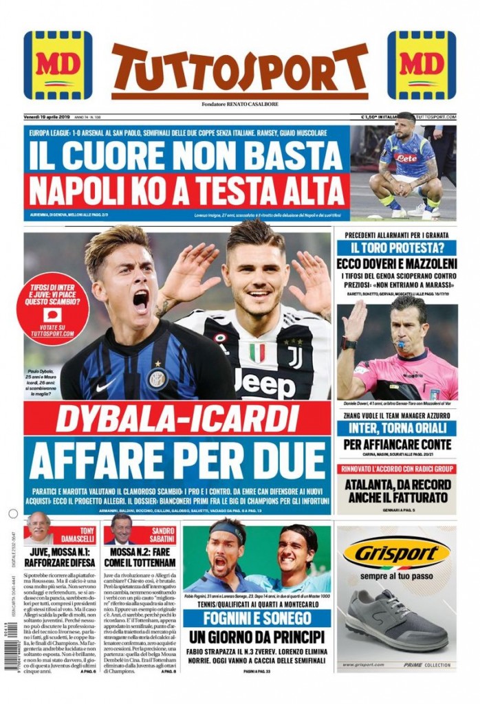 Tuttosport 19 aprile 2019