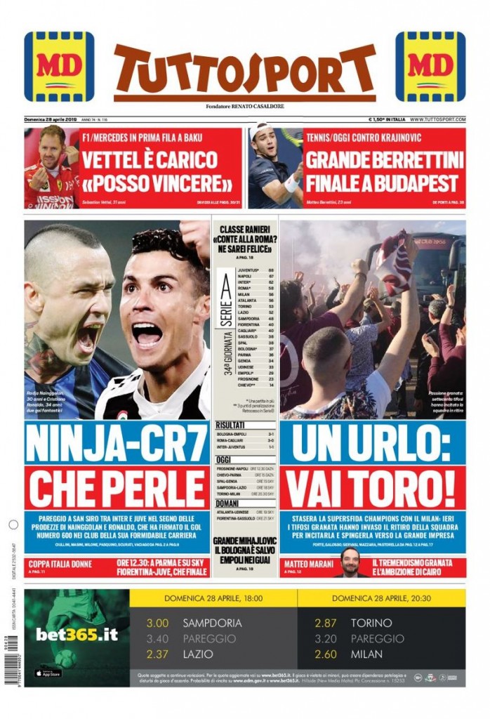 Tuttosport 28 aprile 2019