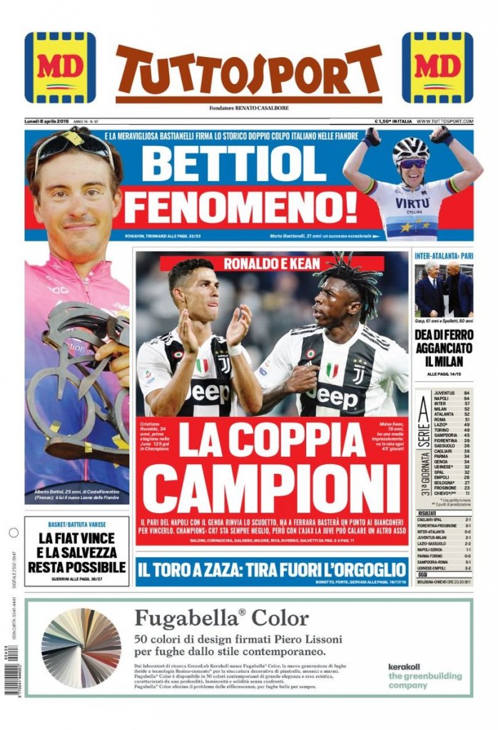 Tuttosport 8 aprile 2019