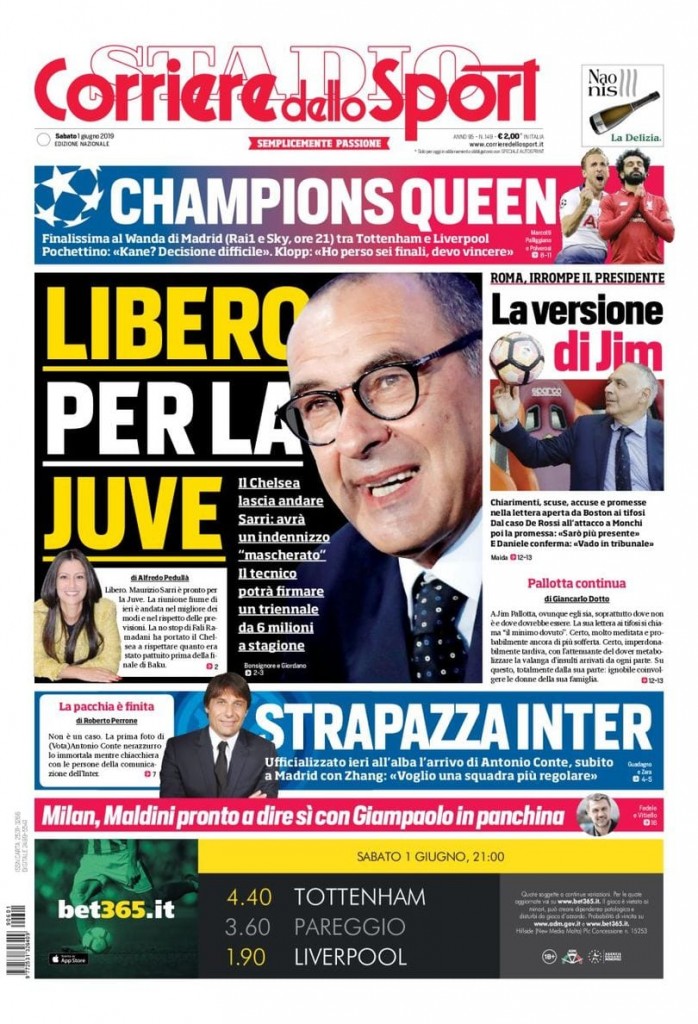 Corriere dello sport 1 giugno 2019