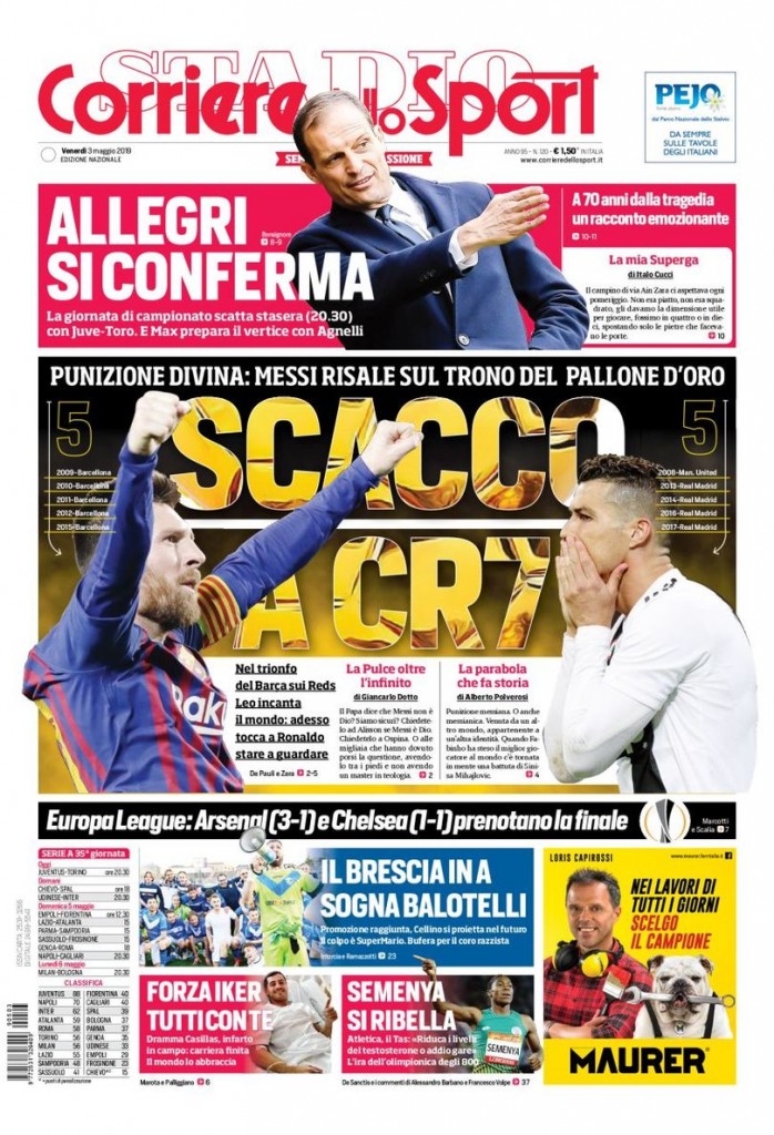 Corriere dello sport 3 maggio 2019