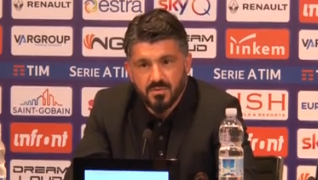 Gattuso in conferenza stampa post Fiorentina-Milan