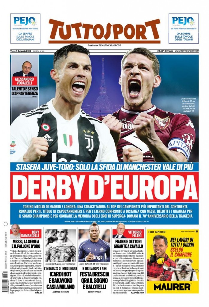 Tuttosport 3 maggio 2019