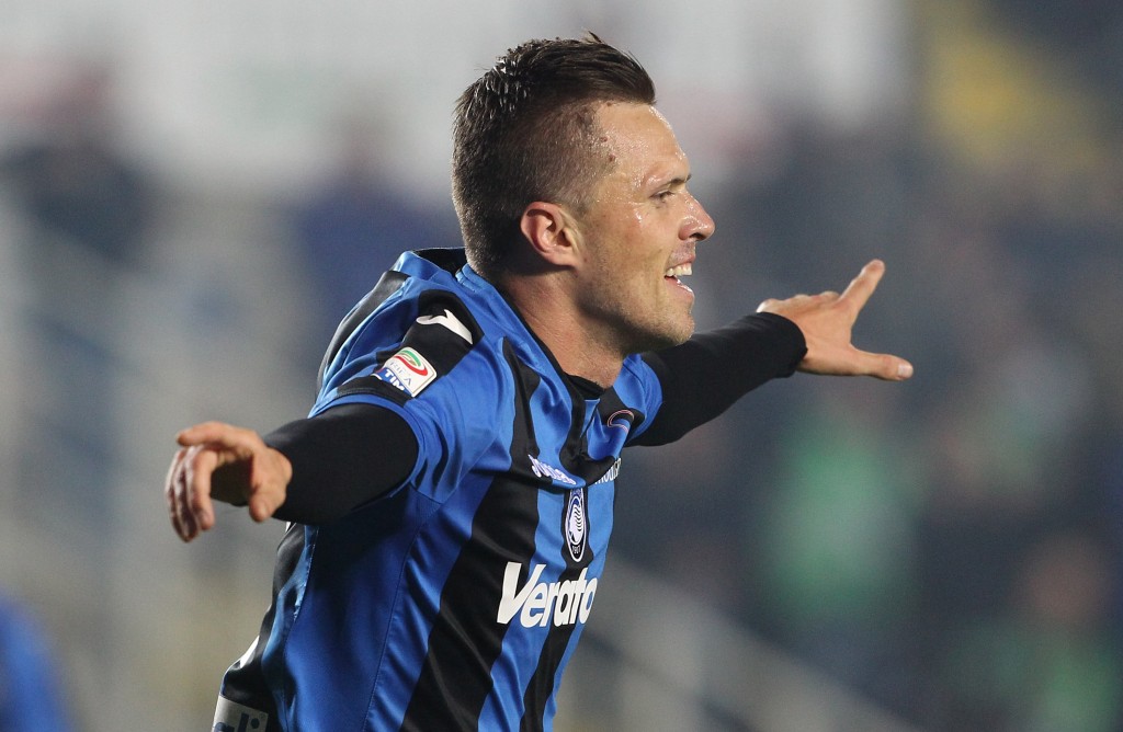 Esultanza Josip Ilicic, attaccante Atalanta
