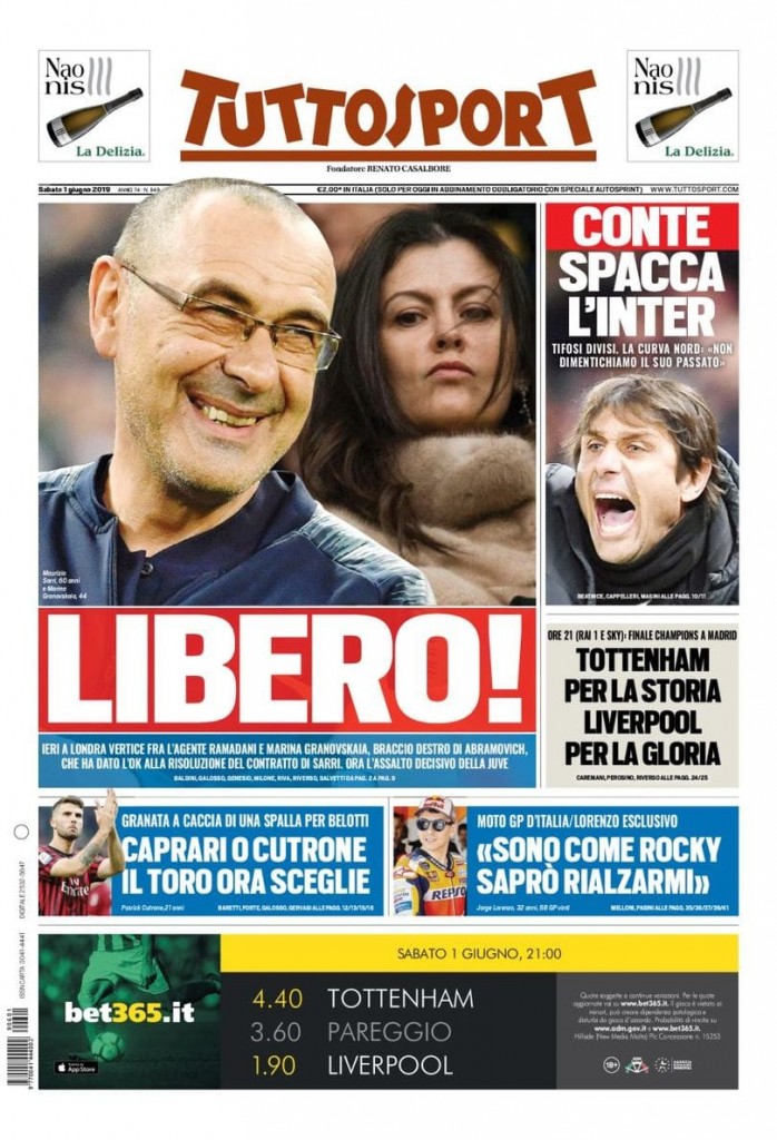 Tuttosport 1 giugno 2019