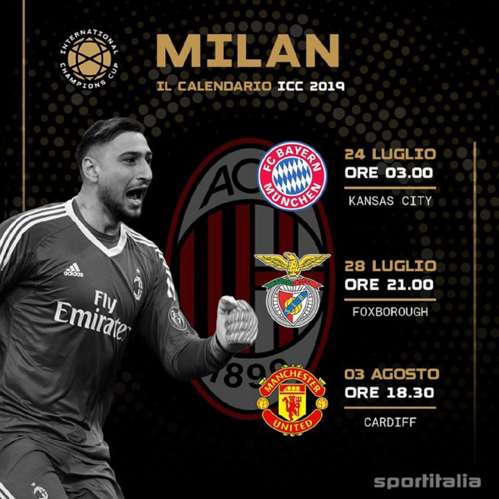 Le gare del Milan nell'ICC 2019 in diretta su Sportitalia, fonte foto @tvdellosport