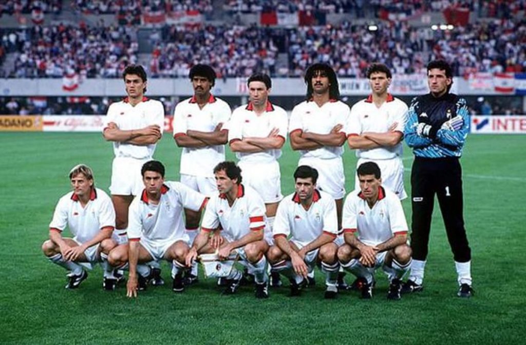 23 maggio 1990: l'undici iniziale rossonero al 'Prater' di Vienna per Milan-Benfica