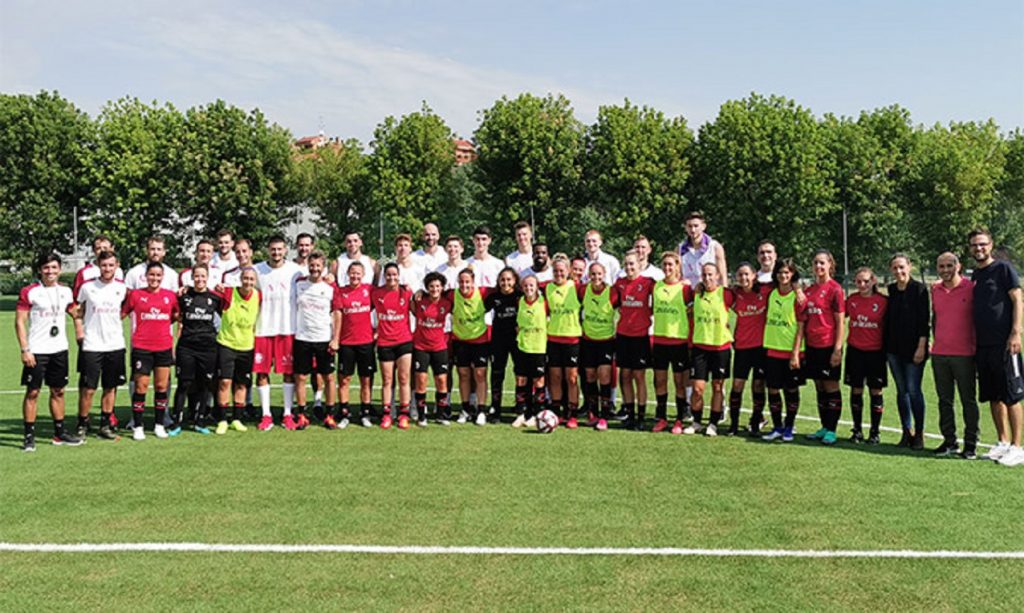 Incontro calcio.-pallacanestro, Milan Femminile, @acmilan