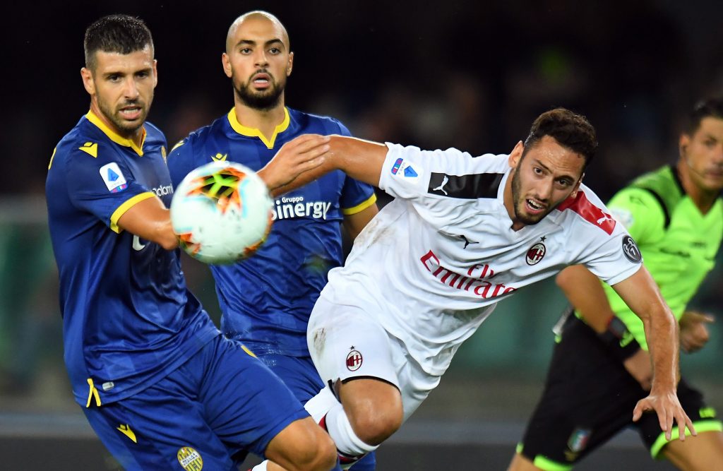 Hakan Calhanoglu in Verona-Milan, Getty Images
