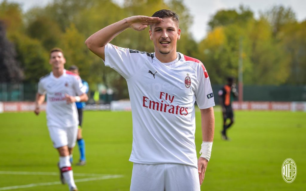 Riccardo Tonin, attaccante del Milan Primavera, @acmilan