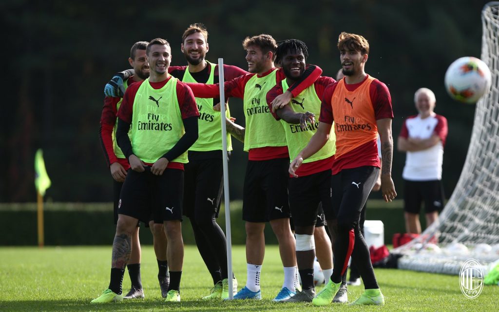 I rossoneri a Milanello, @acmilan