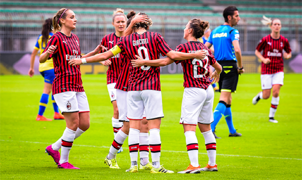 L'esultanza del Milan Femminile, @acmilan