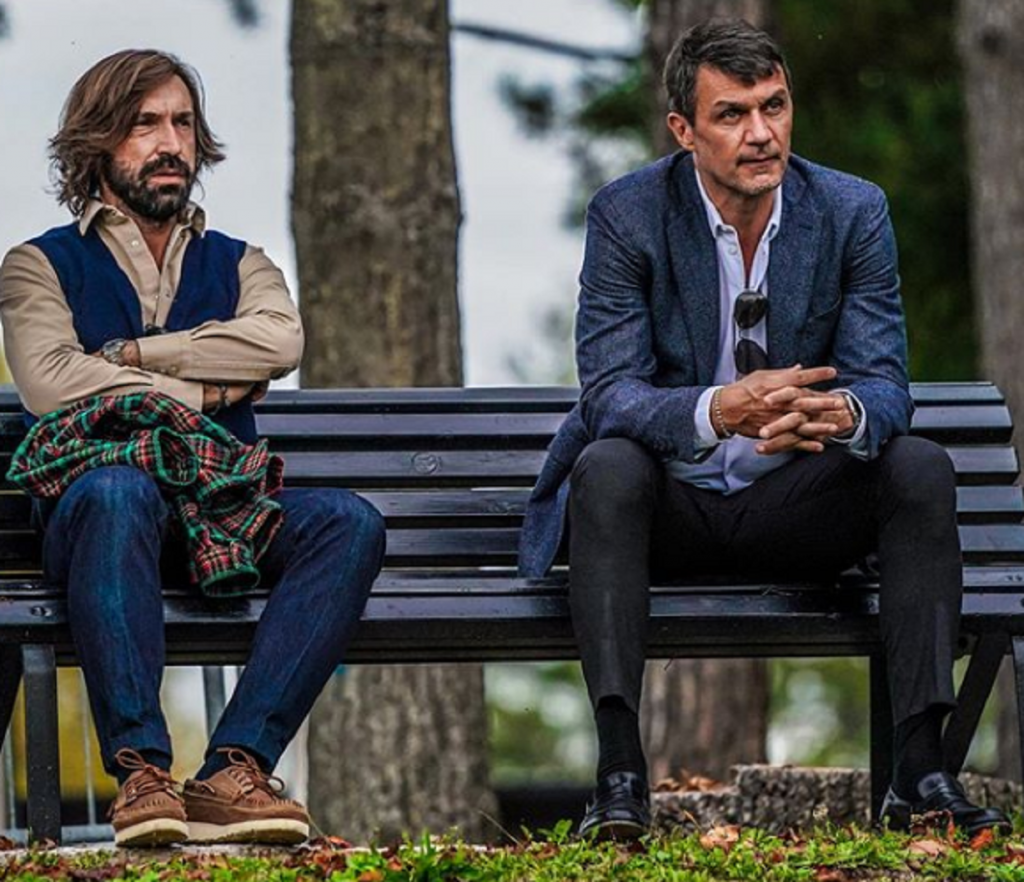 Andrea Pirlo e Paolo Maldini a Milanello, @acmilan
