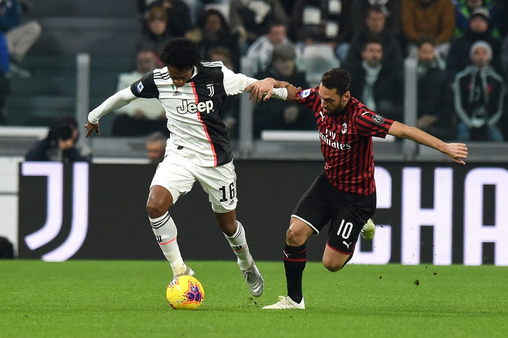 Juventus-Milan Cuadrado Calhanoglu