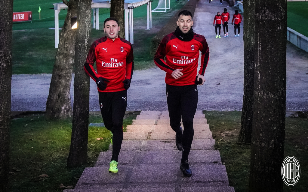 allenamento Milan Milanello Calabria Romagnoli Milan-Sampdoria