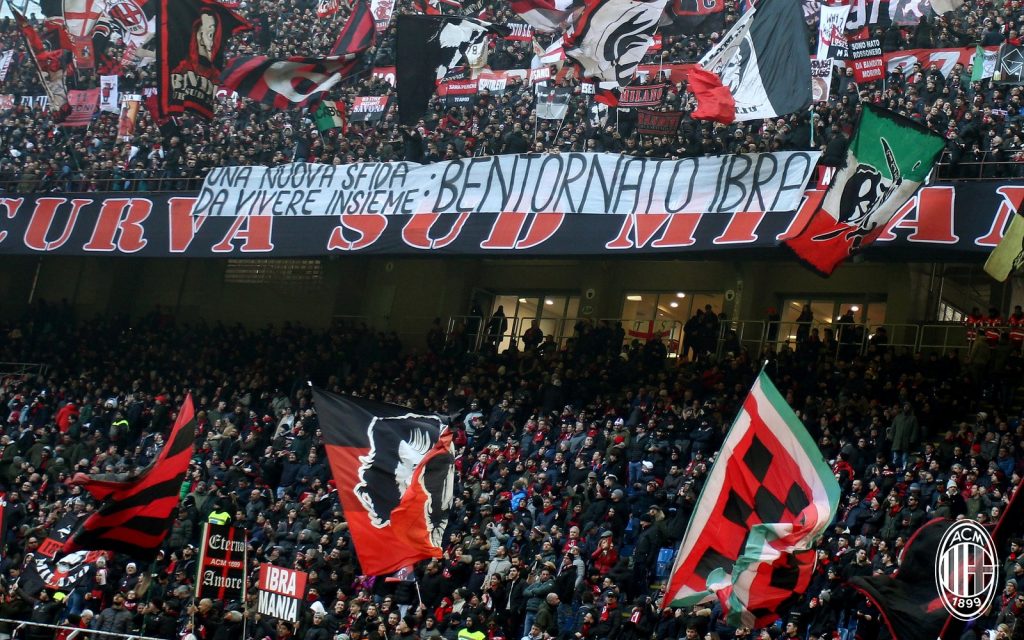Milan-Sampdoria Ibrahimovic striscione Curva Sud