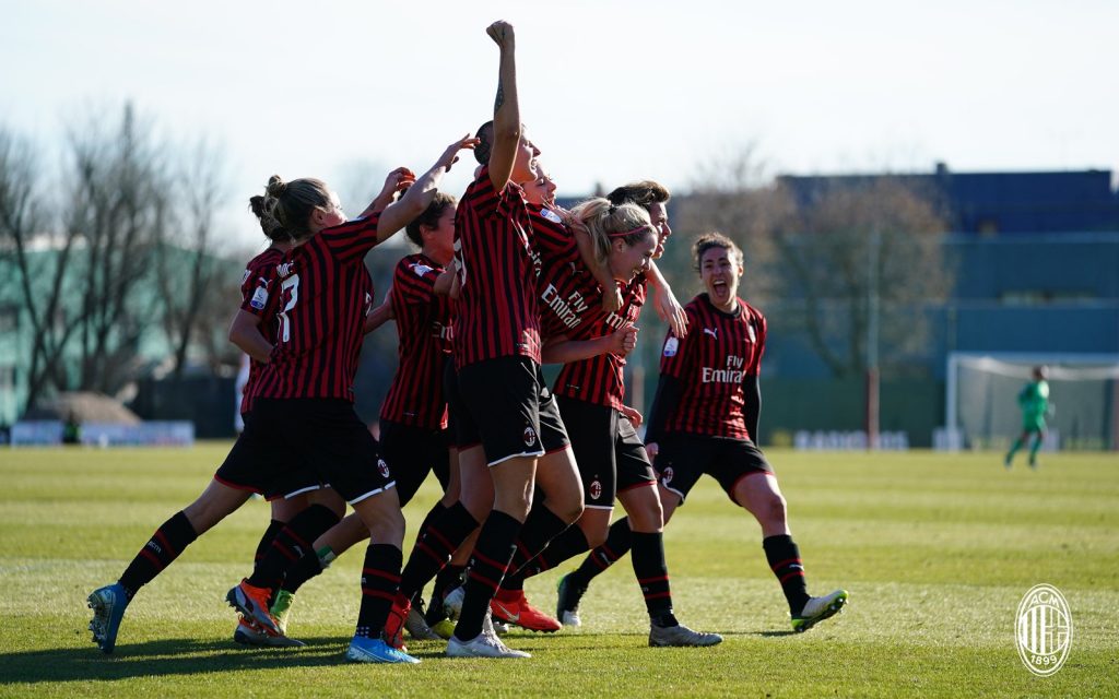 La gioia delle ragazze del Milan femminile (Foto AC Milan)