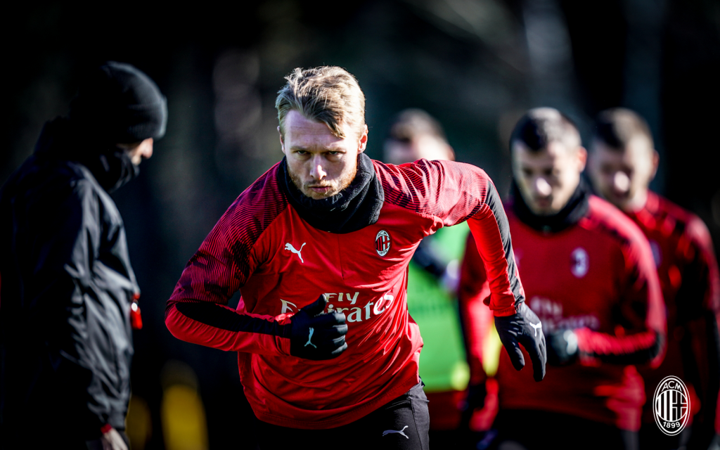 Kjaer allenamento Milan Milanello