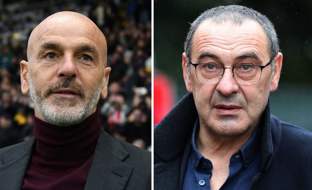Stefano Pioli e Maurizio Sarri, allenatori di Milan e Juventus