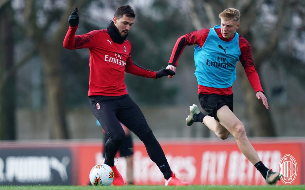allenamento Milan Milanello Juventus-Milan Romagnoli Brescianini