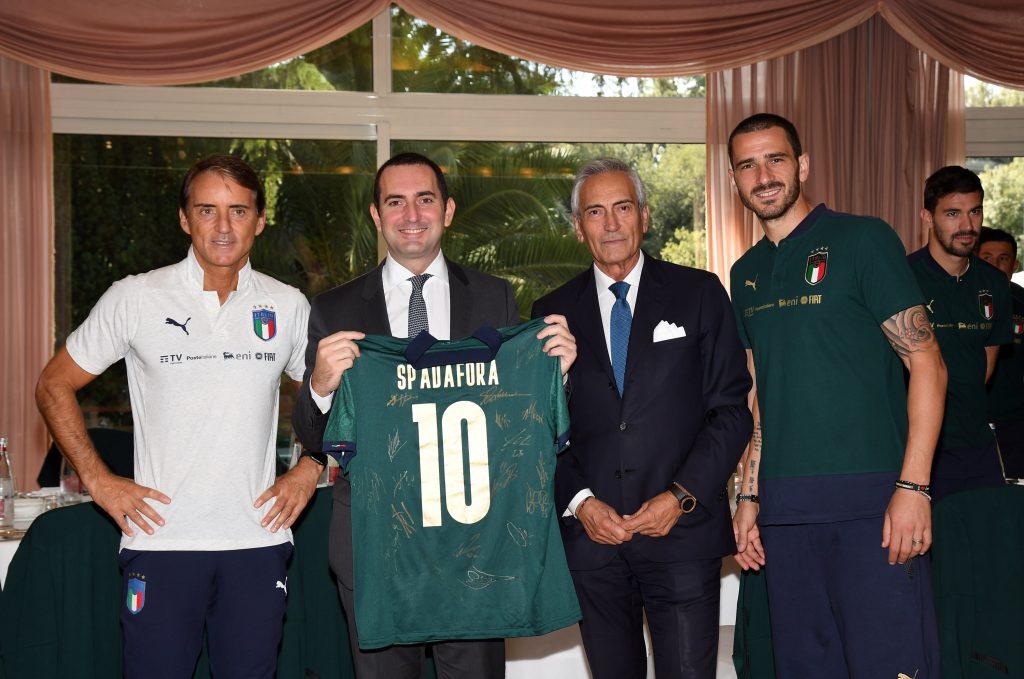 Vincenzo Spadafora Gabriele Gravina Mancini Bonucci ripresa allenamenti squadre protocollo figc