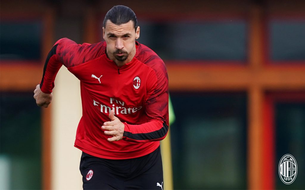 Ibrahimovic allenamento Milan Milanello Juventus-Milan