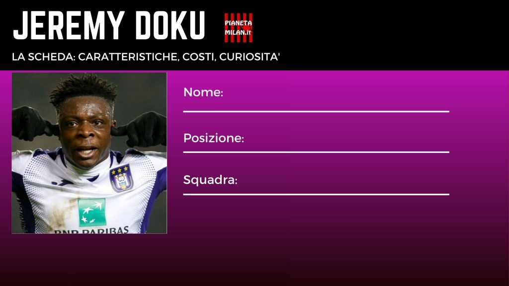 Jeremy Doku Anderlecht (Obiettivo Calciomercato Milan)