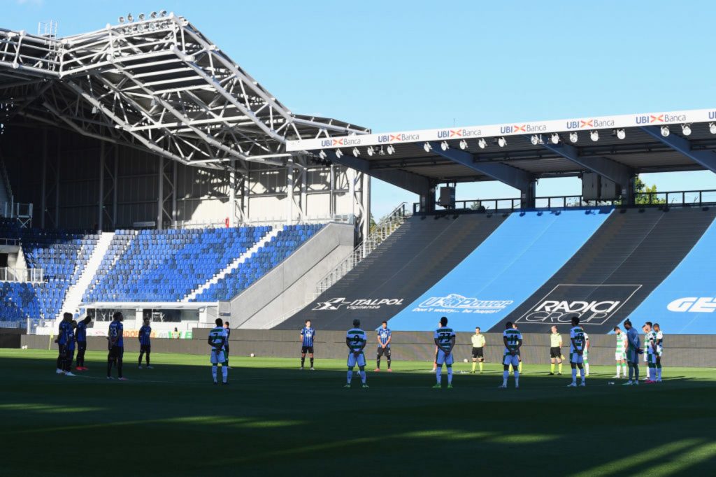 Atalanta Sassuolo 4-1 minuto silenzio coronavirus Bergamo