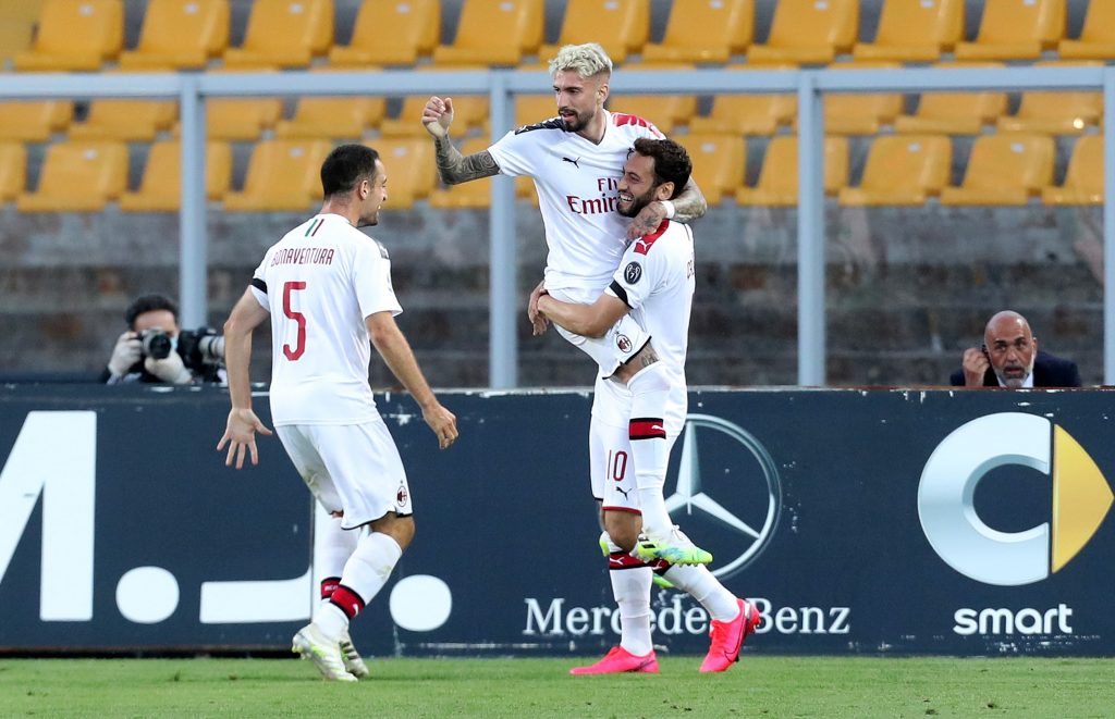 Lecce-Milan esultanza Castillejo