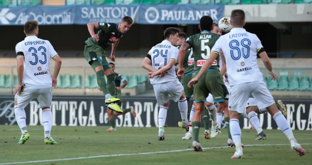 Verona-Napoli Serie A Milik gol