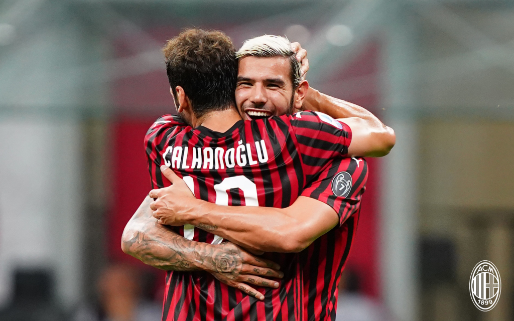 Hakan Calhanoglu Theo Hernandez AC Milan