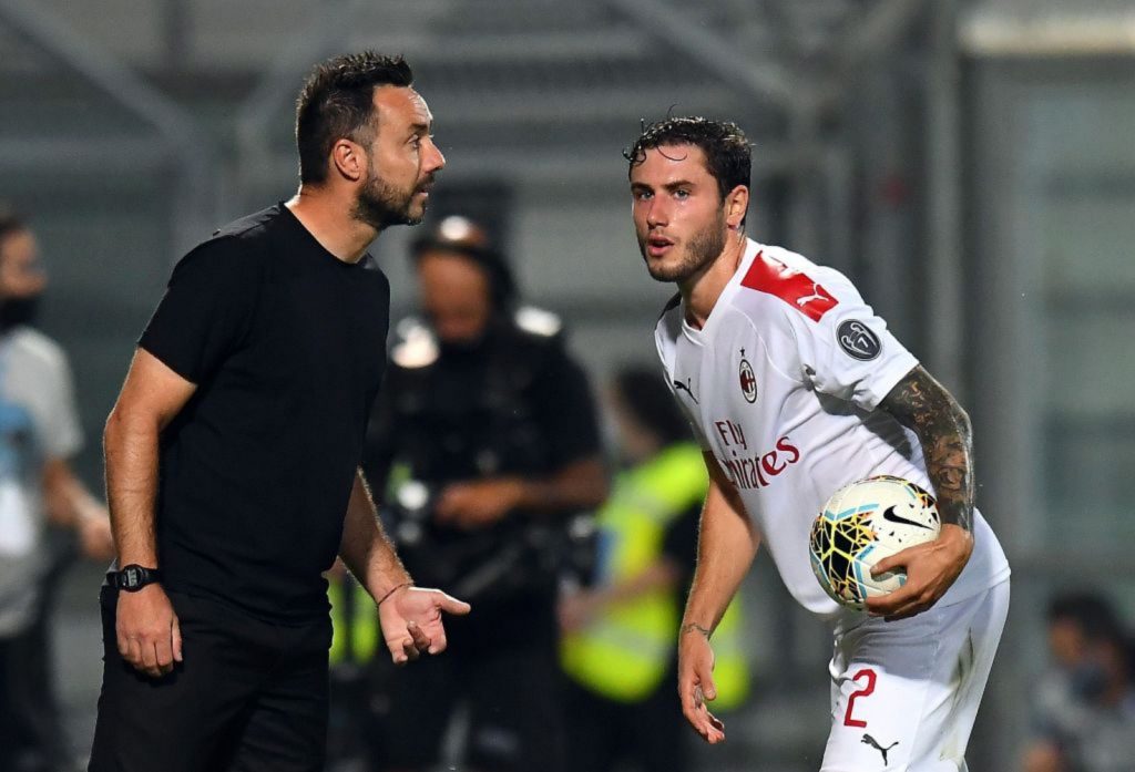 Roberto De Zerbi Davide Calabria Sassuolo-Milan